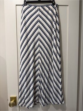 Max Studio Navy and black Striped Maxi Skirt